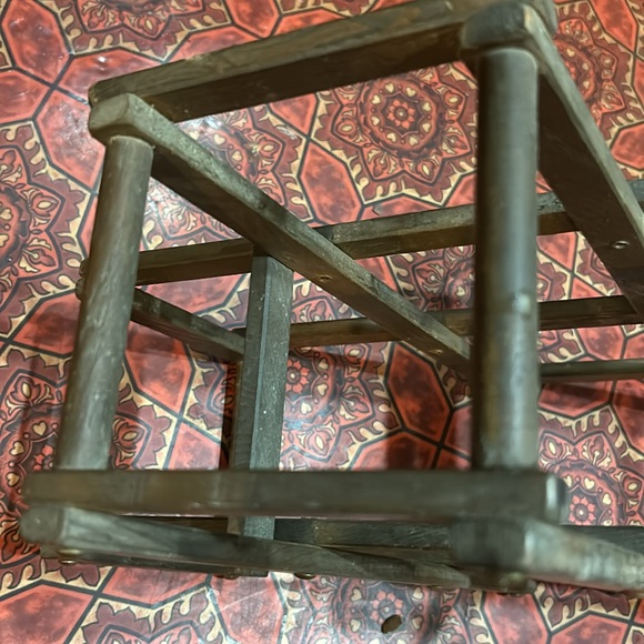 Collapsible Accordian 8 Wine Bottles Rack Vintage Wood Organizer - Picture 7 of 12